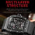 BAOGELA 224145 Barrel Skeleton Waterproof Sports Stainless Steel Silicone Men Watch
