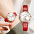 JIN SHI DUN 8825 Love Heart Digital Pattern Round Diamond Dial Quartz Couple Watch