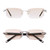 Men Anti Fatigue & Blue-ray Rimless Rhinestone Trimmed Presbyopic Glasses, +2.00D