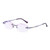 Women Rimless Rhinestone Trimmed Purple Presbyopic Glasses, +3.50D