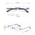 Women Rimless Rhinestone Trimmed Purple Presbyopic Glasses, +4.00D