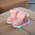 Cartoon Children Shoes Colorful Diamonds With LED Light Light-Up Baby Footwear
