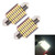 2 PCS DC 12V 6W 36MM Bicuspid Car Door Lamps Registration Mark light Dashboard Dome Door Lights LED Reading Lamp with 27 LED SMD 3014 Lights White