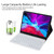 TG11BS Detachable Bluetooth White Keyboard Microfiber Leather Tablet Case for iPad Pro 11 inch (2020), with Backlight & Pen Slot & Holder