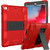 Shockproof Two-color Silicone Protection Shell for iPad Mini 2019 & 4, with Holder (Rose Red+Blue)
