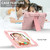 Shockproof Two-color Silicone Protection Shell for iPad Mini 2019 & 4, with Holder (Rose Red+Blue)