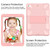 Shockproof Two-color Silicone Protection Shell for iPad Mini 2019 & 4, with Holder (Rose Red+Blue)