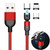 2m 2A Output 3 in 1 USB to 8 Pin + USB-C / Type-C + Micro USB Nylon Braided Rotate Magnetic Charging Cable