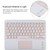 TG-102BC Detachable Bluetooth Pink Keyboard + Microfiber Leather Tablet Case for iPad 10.2 inch / iPad Air (2019), with Touch Pad & Pen Slot & Holder