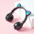 M6 Luminous Cat Ears Pure-color Foldable Bluetooth Headset with 3.5mm Jack & TF Card Slot