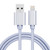 3A Woven Style Metal Head 8 Pin to USB Charge Data Cable, Cable Length: 1m