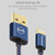 Mcdodo CA-1730 1.2m 2.4A Reversible 8 Pin to USB Denim Cover TPE Jacket Data Sync Charging Cable with Aero Aluminum Head for iPhone, iPad(Denim Blue)