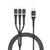 WIWU Elite Series ED-104 3 in 1 2.4A USB to 8 Pin + USB-C / Type-C + Micro USB Interface Nylon Braided Fast Charging Data Cable, Cable Length: 1.2m