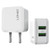 LDNIO A2201 2.4A Dual USB Charging Head Travel Direct Charge Mobile Phone Adapter Charger With 8 Pin Data Cable