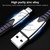 K051 1.2m 3 in 1 USB to 8 Pin + USB-C / Type-C + Micro USB Shark Fabric Data Cable