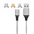M11 3 in 1 3A USB to 8 Pin + Micro USB + USB-C / Type-C Nylon Braided Magnetic Data Cable, Cable Length: 1m