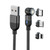 1m 3A Output 3 in 1 USB to 8 Pin + USB-C / Type-C + Micro USB 540 Degree Rotating Magnetic Data Sync Charging Cable
