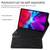 TG11B Detachable Bluetooth Black Keyboard + Microfiber Leather Tablet Case for iPad Pro 11 inch (2020), with Pen Slot & Holder