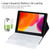 TG-102BCS Detachable Bluetooth White Keyboard + Microfiber Leather Tablet Case for iPad 10.2 inch / iPad Air (2019), with Touch Pad & Backlight & Pen Slot & Holder