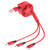 1.2m 3 in 1 USB to USB-C / Type-C + 8Pin + Micro USB Retractable Data Syn Charging Cable