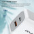 awei PD4 20W PD Type-C + QC 3.0 USB Interface Fast Charging Travel Charger with Data Cable, EU Plug