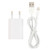 2 in 1 5V 1A EU Plug Travel Charger Adapter with 1m 8-pin Cable For iPhone