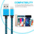 2m Woven Style 8 Pin to USB Sync Data / Charging Cable