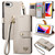 Love Zipper Lanyard Leather Phone Case