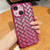 Woven Grid 3D Electroplating Laser Engraving Glitter Paper Phone Case
