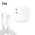 35W PD3.0 USB-C / Type-C Dual Port Charger with Type-C to 8 Pin Data Cable, US Plug
