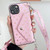 Star Pattern Phone Case With Card Bag and Lanyard