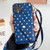 Star Pattern Phone Case With Card Bag and Lanyard