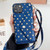 Star Pattern Phone Case With Card Bag and Lanyard