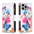 Colored Drawing Pattern Zipper Phone Leather Case