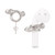 2 Pairs 925 Silver Needle Wireless Earphones Snake-Shaped Embrace Anti-Lost Earrings For AirPods