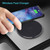 Q25 15W Plaid Pattern Desktop Metal Round Wireless Charger