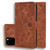 Calf Pattern Double Folding Design Embossed Leather Case with Wallet & Holder & Card Slots