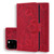Calf Pattern Double Folding Design Embossed Leather Case with Wallet & Holder & Card Slots