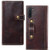 Denior Oil Wax Cowhide DK Magnetic Button Horizontal Flip Leather Case with Holder & Card Slots & Wallet