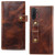 Denior Oil Wax Cowhide DK Magnetic Button Horizontal Flip Leather Case with Holder & Card Slots & Wallet