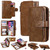 Multifunctional Retro Detachable Magnetic Horizontal Flip Leather Case with Card Slots & Holder & Wallet & Photo Frame