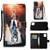 Painted Flat Texture Leather Case with Lanyard & Card Slot & Wallet & Holder