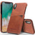 For iPhone X / XS QIALINO Shockproof Cowhide Leather Protective Case with Card Slot