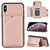 Skin Feel PU + TPU + PC Back Cover Shockproof Case with Card Slots & Holder & Photo Frame