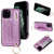 Glitter Powder PU+TPU Shockproof Protective Case with Holder & Card Slots & Wrist Strap