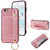 Glitter Powder PU+TPU Shockproof Protective Case with Holder & Card Slots & Wrist Strap