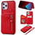Zipper Double Buckle Shockproof Protective Case with Stand & Photo Holder & Wallet Function
