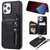 Zipper Double Buckle Shockproof Protective Case with Stand & Photo Holder & Wallet Function