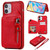 Zipper Double Buckle Shockproof Protective Case with Stand & Photo Holder & Wallet Function