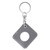 Square PU Leather Case Shockproof Anti-scratch Protective Cover with Keychain Ring Loop